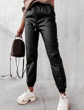Load image into Gallery viewer, Fifi faux leather track bottoms 🖤