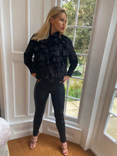 Load image into Gallery viewer, Janny Black Ruffle Blouse